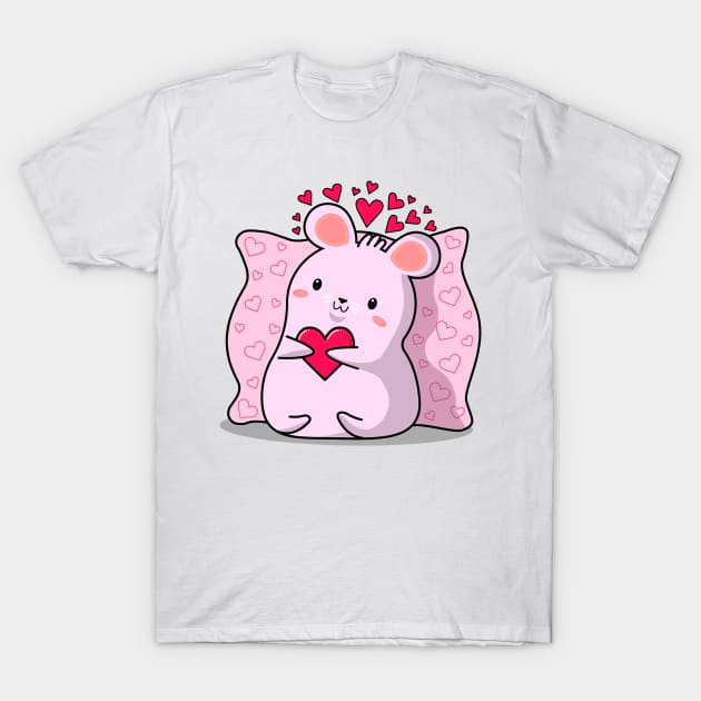 kawaii style, lovers mice, Valentine's day, cute kawaii mice. T-Shirt by SK1X